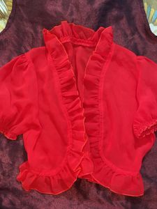 Red Georgette Shrug