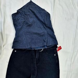 Embellished Halter Corset Top