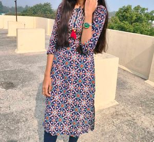 Blue Printed Kurta
