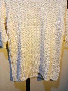 Max Ivory Knit Short Sleeve Top