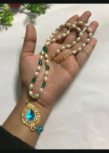 Vintage Style Pearl & Gemstone Necklace