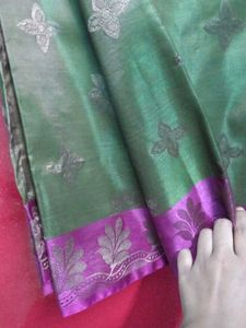 Green &amp; Purple Art Silk Saree
