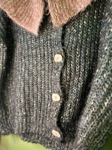 Golden and Green Colour Sweater For Girls