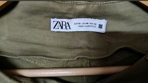 Zara Olive Green Flare Denim....