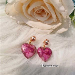 Real Pink Rose Preservation Earrings 🩷