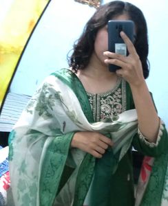 Green Embroidered  Zari Kurta Set  Printed Duptta