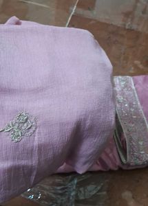 Deepavali    sale pink cotton stone work churidar
