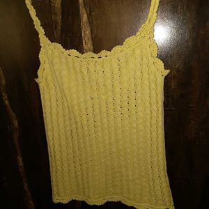 Yellow Knit Tank Top