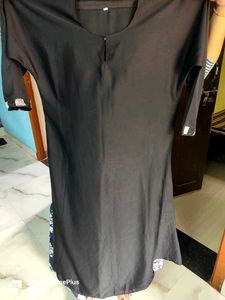 Black Plain Abaya Hand Stone Wrk