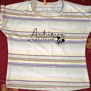 Striped 'Achieve Greatness' Tee