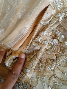 Gold Floral Embroidered Maxi Skirt
