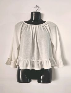 White Ruffle Blouse