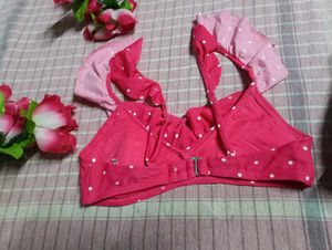 Pink Polka Dot Crop Top