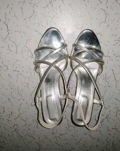 Silver Strappy Heels