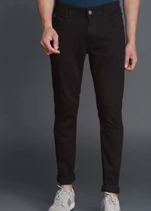 WROGN Men Black Slim Fit Mid-Rise Clean LookStretc