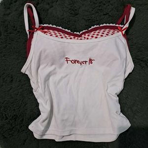 Gingham Red White Bra Top