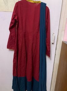 Embroidered Red &amp; Gold Indian Dress