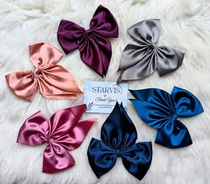 2 Satin Bow Clips