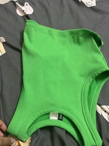 Green Ribbed Tank Top