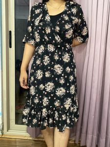 Black Floral Pinteresty Cottagecore Dress