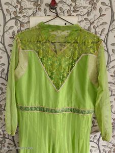 Lime Green Anarkali Dress