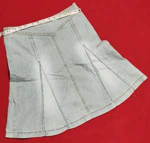 Denim A-line Skirt