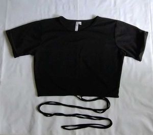 Black Crop Top with Ties