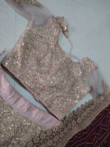 Net Lehenga With Bandez Odhni