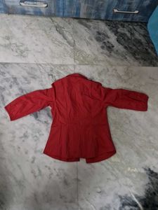 Red Button-Down Top