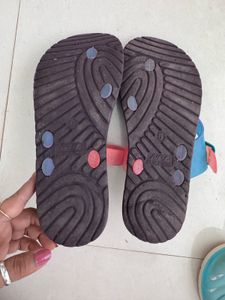 Blue Floral Flip Flops