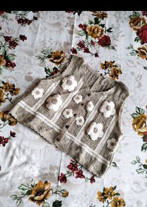 Vintage Crochet Flower Vest