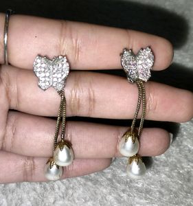 Set Of 2 Earings (Oxidised And Butterfly Earring)