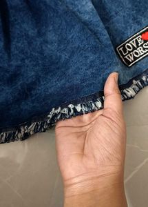 Off-Shoulder Denim Top For Girls