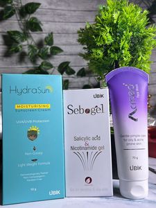 UBIK Skincare Trio – Face Wash, Sebogel & HydraSun