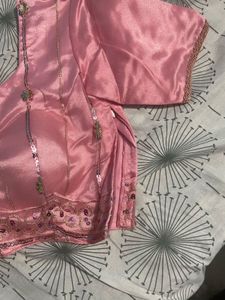 Baby Pink Lehenga With Duppata And Stitched Blouse