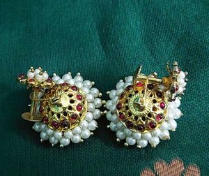 Mother daughter Kempu stone Jhumkas, big and small