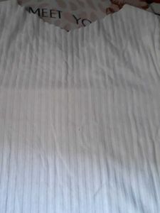 White Ribbed Top
