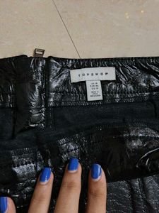 Black Vinyl Mini Skirt