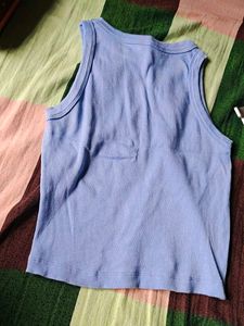 Blue Ribbed Tank Top