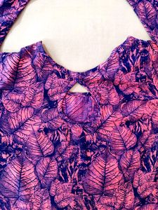 Pink Leaf Print Top
