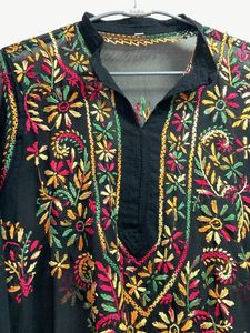 Embroidered Black Kurti Georgette