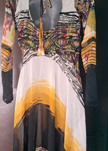 Abstract Print Anarkali Kurta