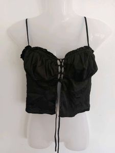 Black Tie-Front Cami Top