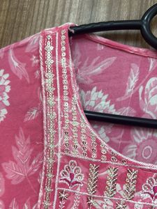 Pink Floral Print Kurta