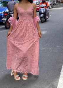 Dusty Rose Lace Maxi Dress