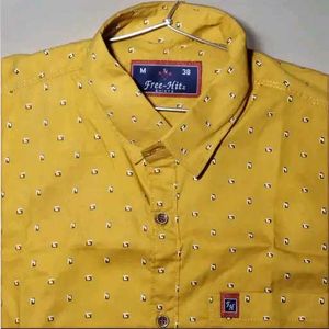 Stylish Mustard Print Shirt, Never Use It Before