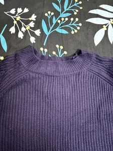 Purple Blue Knit Sweater And Pants Combo