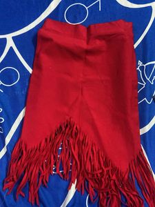 Red Fringe Skirt