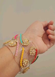 Colorful Embellished Transparent Glass Bangles