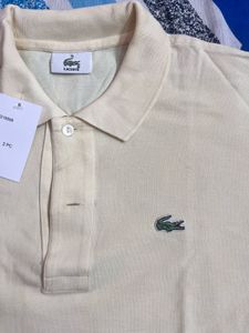Lacoste Cream Color  Shirt Originally Premium
